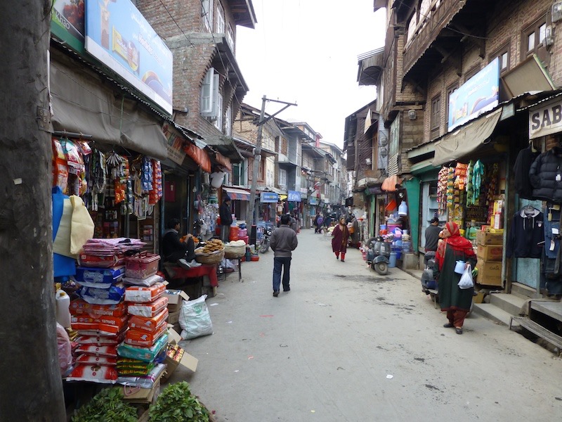 A street scene in Srinagar